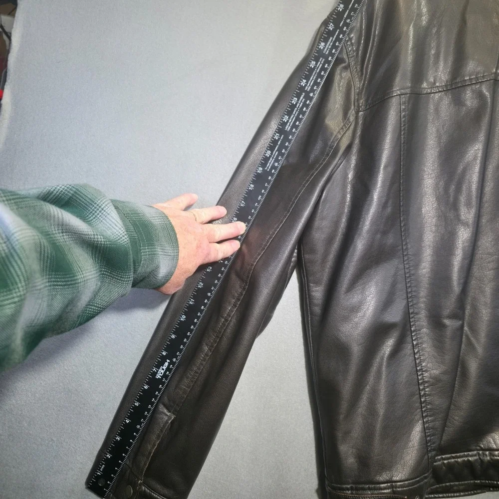 Levi‎ Men's Sherpa Lined Faux Leather Bomber Jacket Hooded Size XL